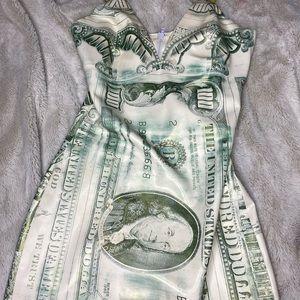 Money print latex dress Bizarre Fetish Couture
